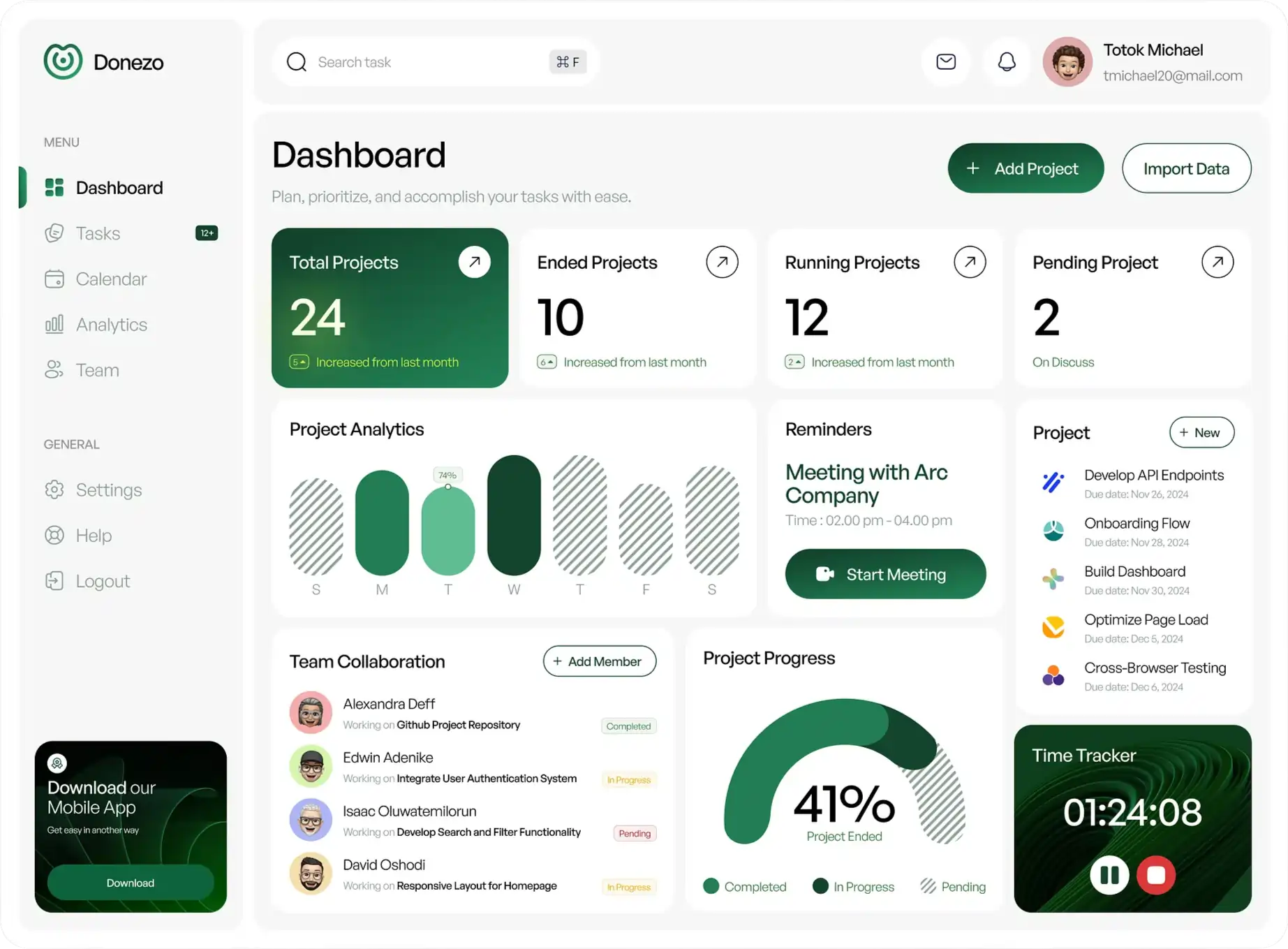 Odoo ERP dashboard screenshot
