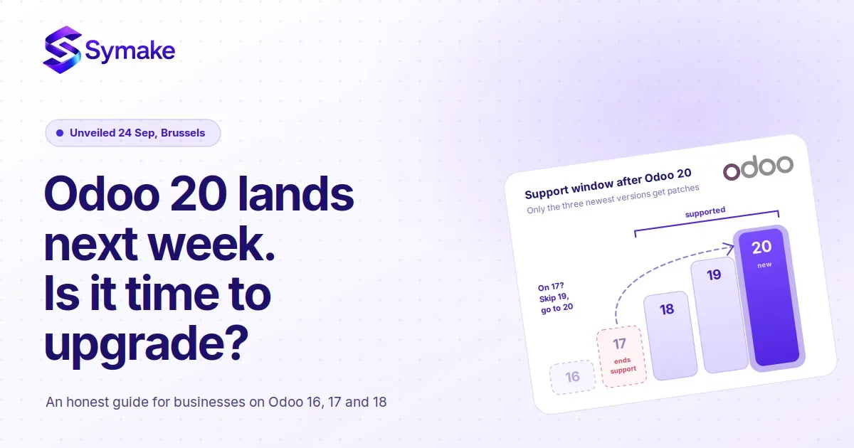 Odoo 20 Lands Next Week. If You're on Odoo 16 or 17, You Have a Decision to Make